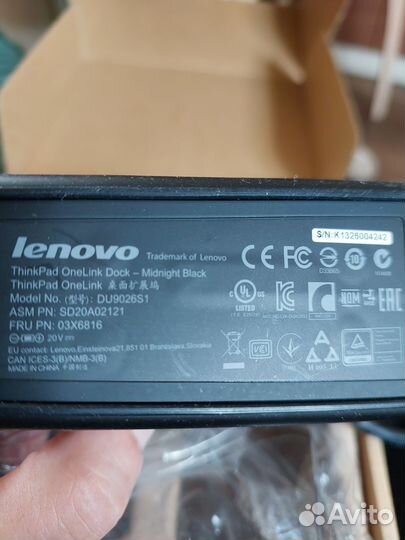Док станция lenovo thinkpad onelink DU9026S1