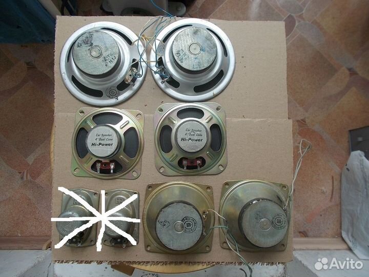 Динамики разные, в т.ч. вч, акустика разная