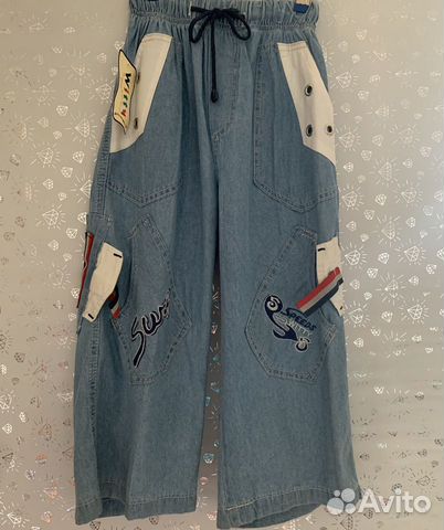 Джинсовые летние шорты длинные 128