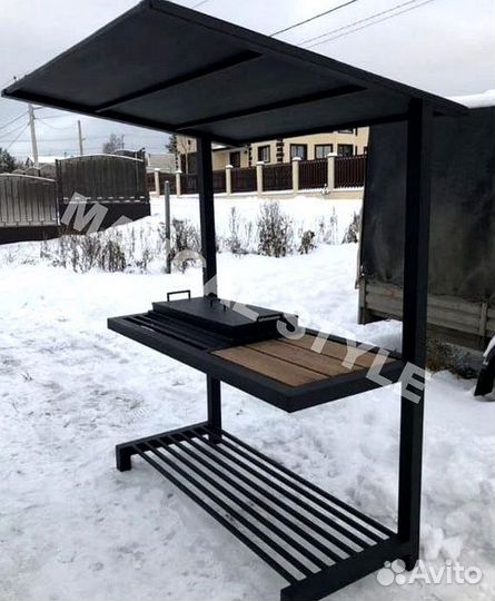 Мангал с печью под казан