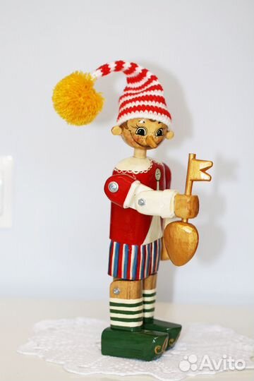 Буратино деревянная игрушка ручной работы