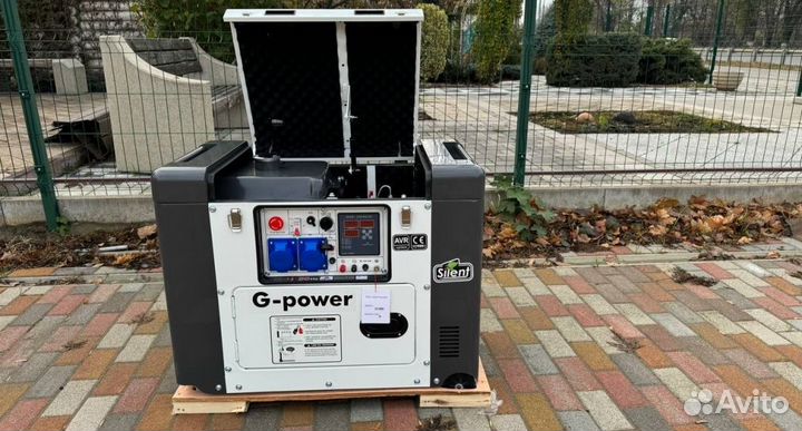 Генератор дизельный 10 kW g-power однофазный