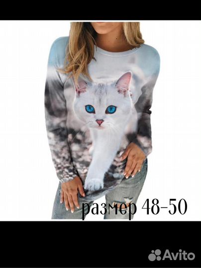 Футболка женская с котом