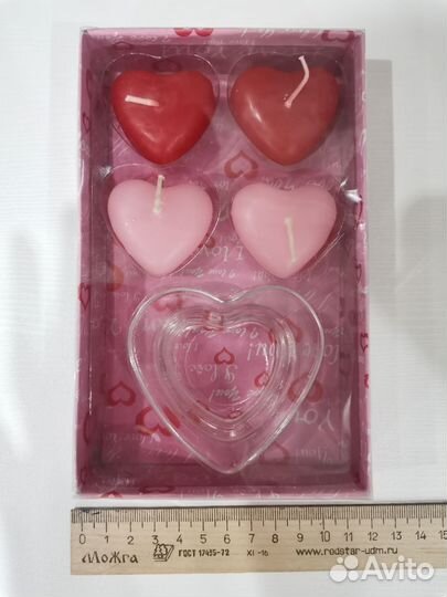 Свечки - сердечки декоративные с подсвечником
