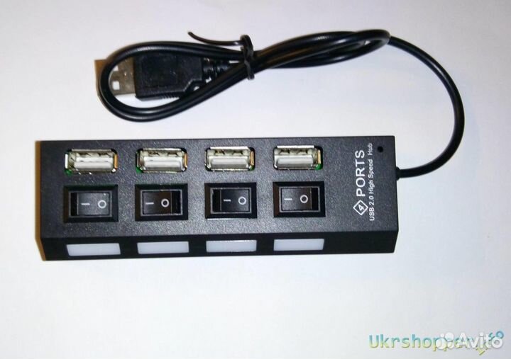 USB-Хаб 4*USB, Выключатели (есть вход питания 5V)