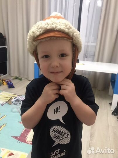 Шапка детск овчина на 1,5-3 г (на фото шапка мала)