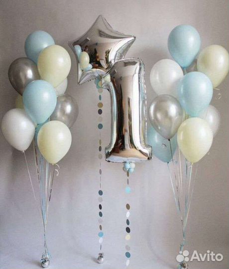 Гелиевые воздушные шары на 1 годик ребёнку