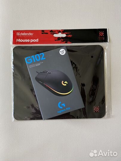 Игровая мышь logitech g102 + коврик