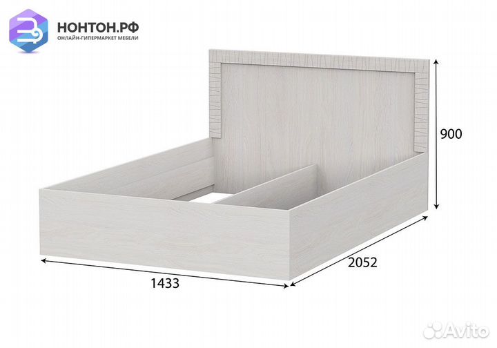 Кровать Вирджиния ясень анкор светлый / сандал све