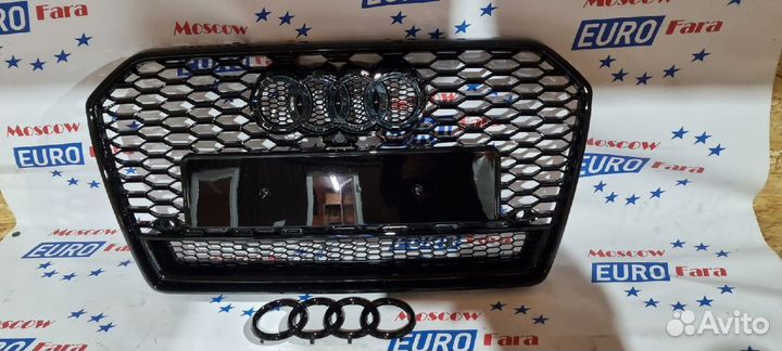 Решетка радиатора Audi A6 C7 RS6 рестайлинг Black
