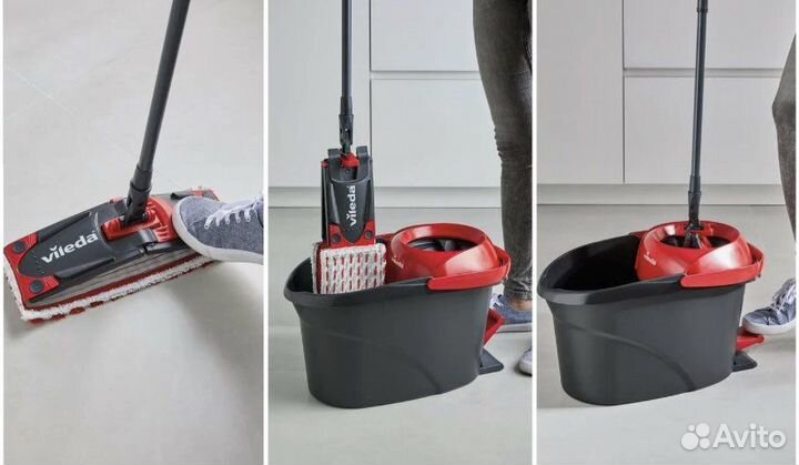 Швабра с ведром новый набор Vileda