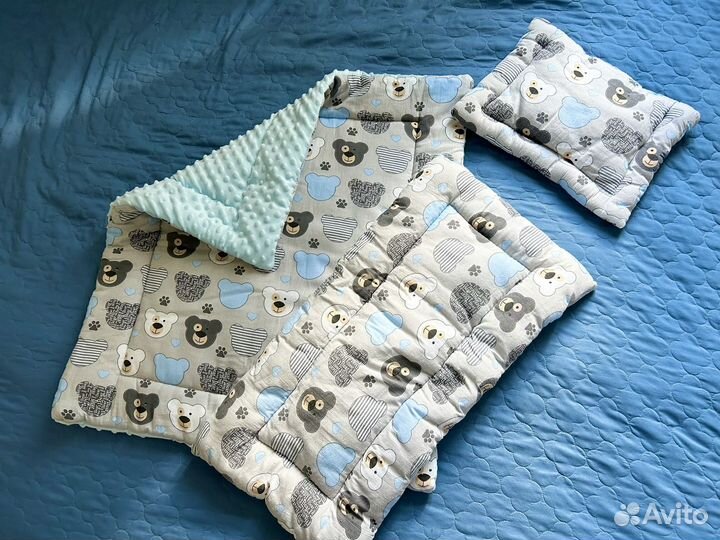 Комплект в коляску подушка матрас одеяло