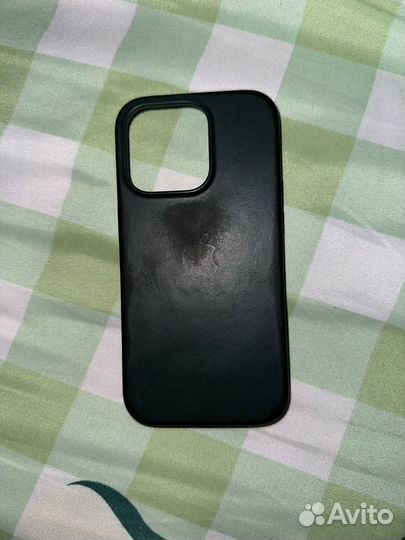 Оригинальный кожаный чехол iPhone 14 pro