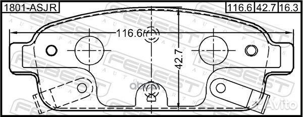 Колодки задние opel astra J 2010-2015 1801-asjr