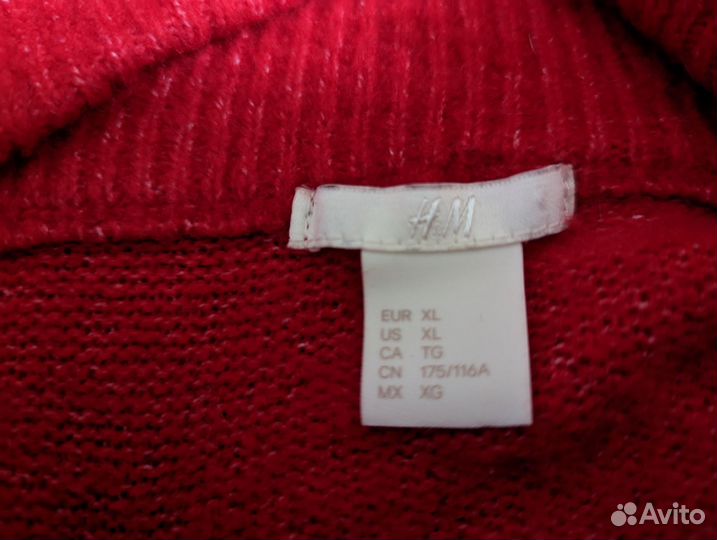 Свитер женский красный 56 размер фирма HM