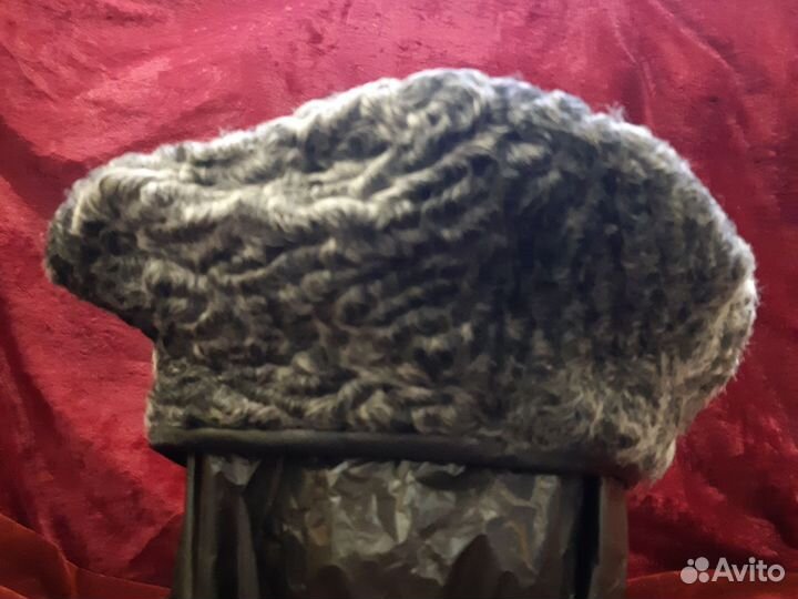 Берет+ воротник каракуль военный