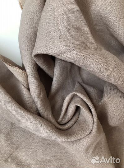 Ткань лён отрезы бежевый