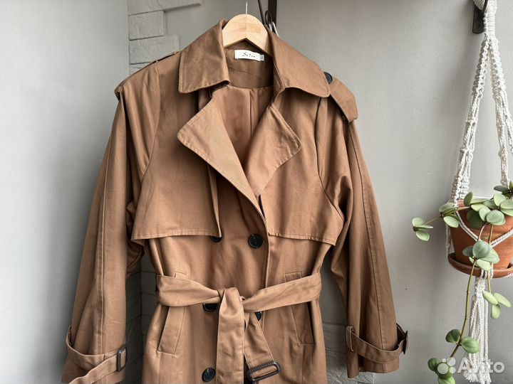 Тренч плащ актуальная модель оверсайз 42 44 46