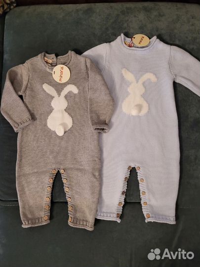 Новое детское вязаное боди слип