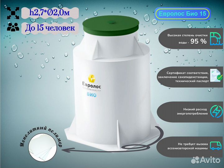 Септик под ключ Евролос Био до 15 чел