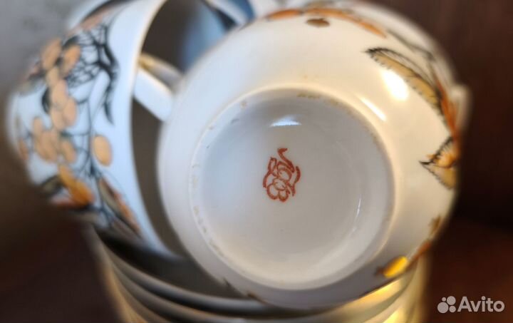 Сервиз чайный лфз Рябина золотая, 23пр. / 6пер