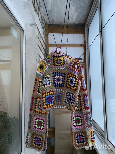 Свитер вязаный бабушкин квадрат, свитер кроше