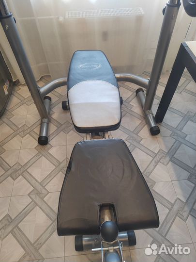 Скамья для жима со стойками и штангой 65кг