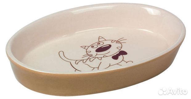 Миска для кошек керамическая, 17х11х2,5 см