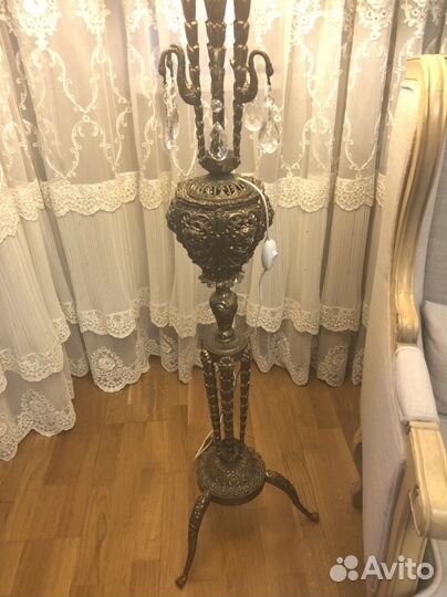 Антикварная Люстра и торшер бронза 1925 года
