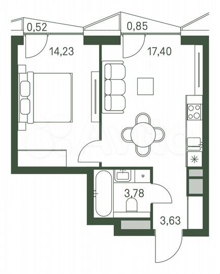 1-к. квартира, 39,5 м², 15/30 эт.