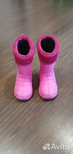 Сапожки резиновые розовые 23-24 размер