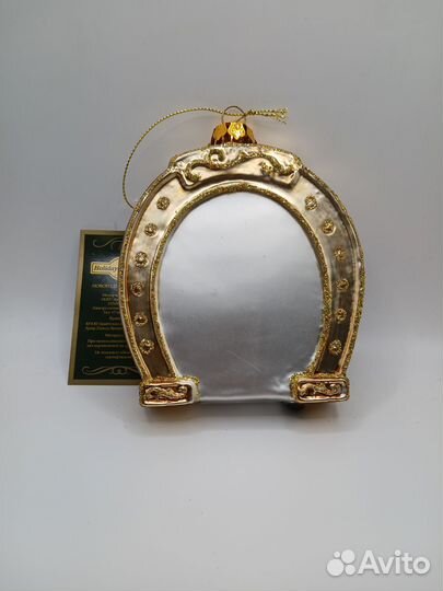 Елочная игрушка подкова новая стекло