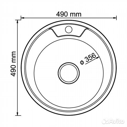 Мойка для кухни Mixline 528183 круглая 49х49 гл