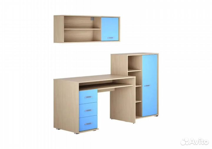 Паскаль-4 Угол школьника Дуб Молочный Синий
