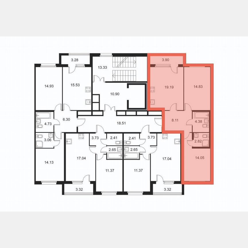2-к. квартира, 65,3 м², 2/9 эт.