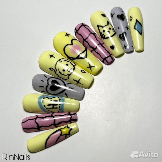 Накладные ногти на заказ с дизайном