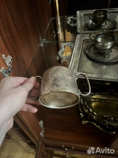 Антикварный мельхиоровый сервиз