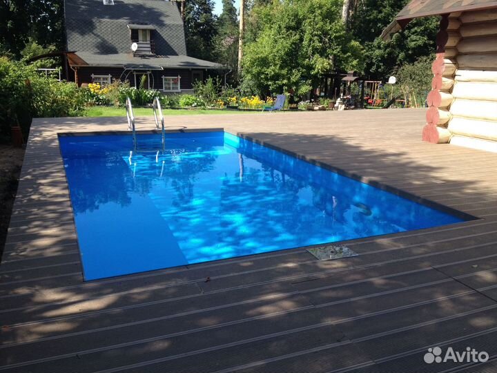 Бассейн 3х5х1,5 с угловыми ступенями