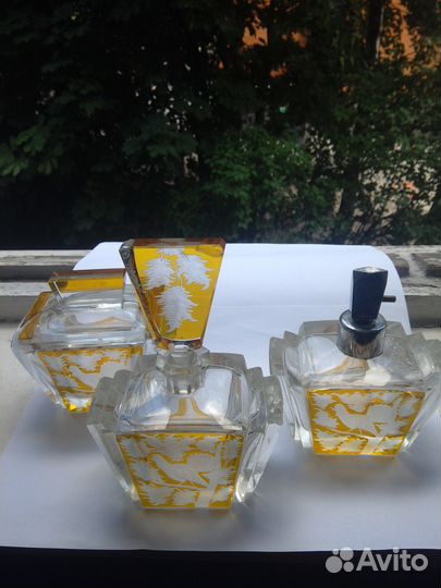 Туалетный набор из хрусталя Богемия Чехия