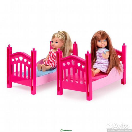 Кукла Еви - Подружки, 2 куклы с кроваткой