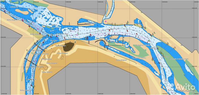 Карта глубин нижегородской области Карты для картплоттеров C- Map y050, Bluechart купить в Кирове Хобби и отдых Ави