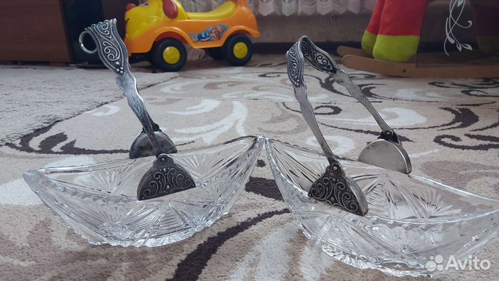 Хрусталь ваза ладьи