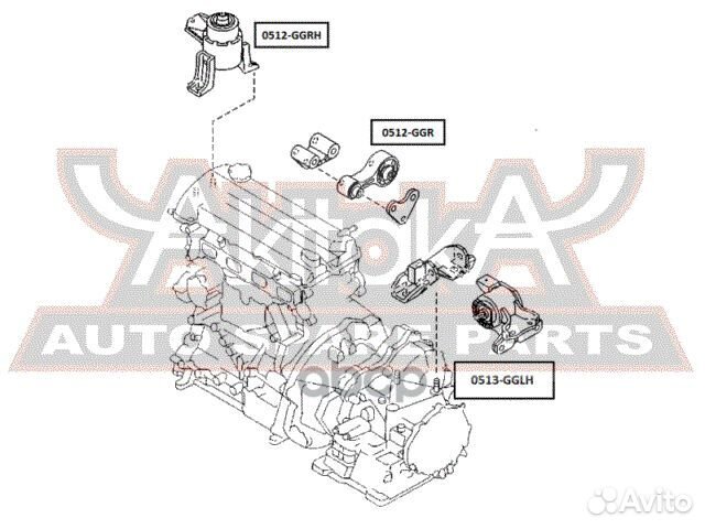 0512-GGR asva подушка двигателя задняя 0512GGR