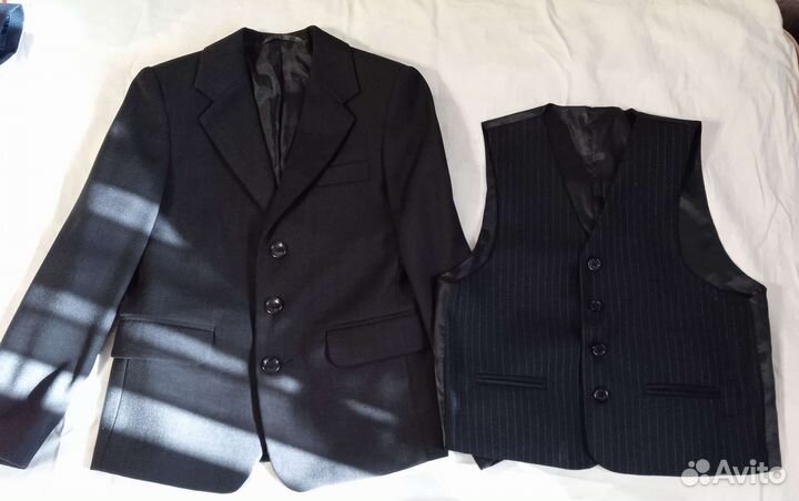 Пиджак и жилетка школьные 122-128, 134,146-152