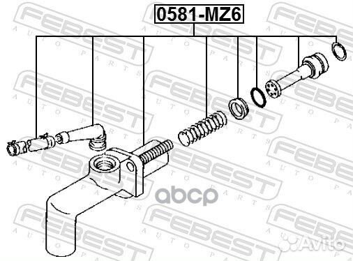 Цилиндр сцепления главный 0581MZ6 Febest