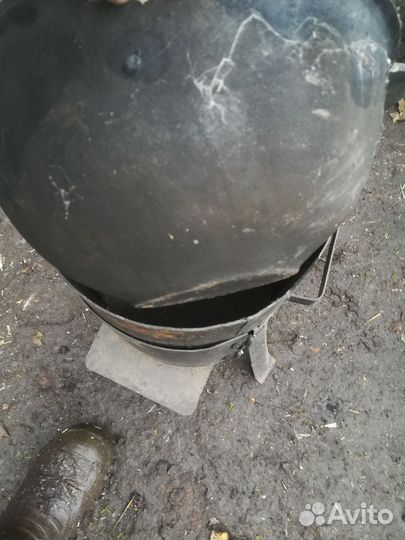 Казан чугунный с печкой бу