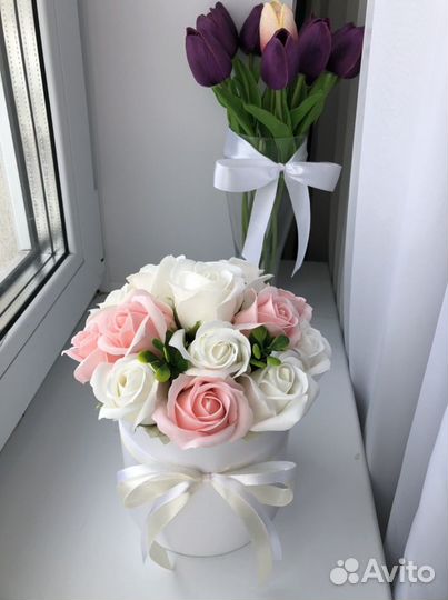 Букет из мыльных роз