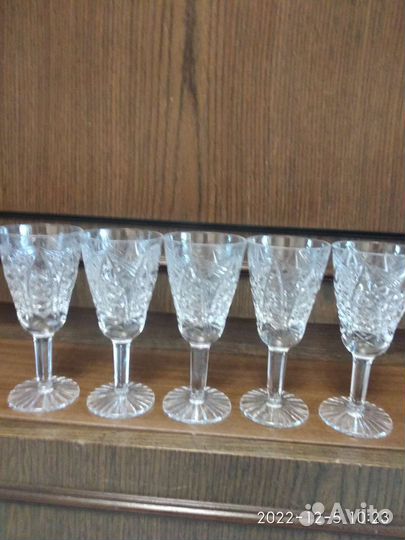Ваза хрустальная СССР бокалы, рюмки
