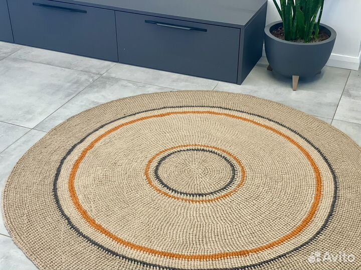 Ковер из джута круглый
