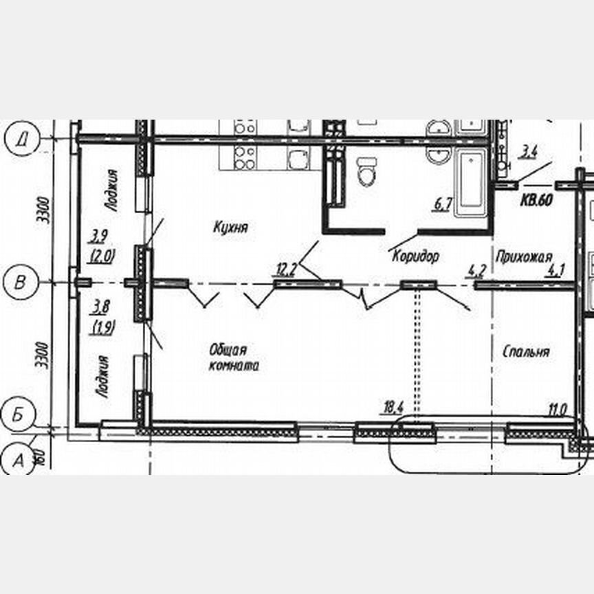 2-к. квартира, 60,5 м², 15/17 эт.